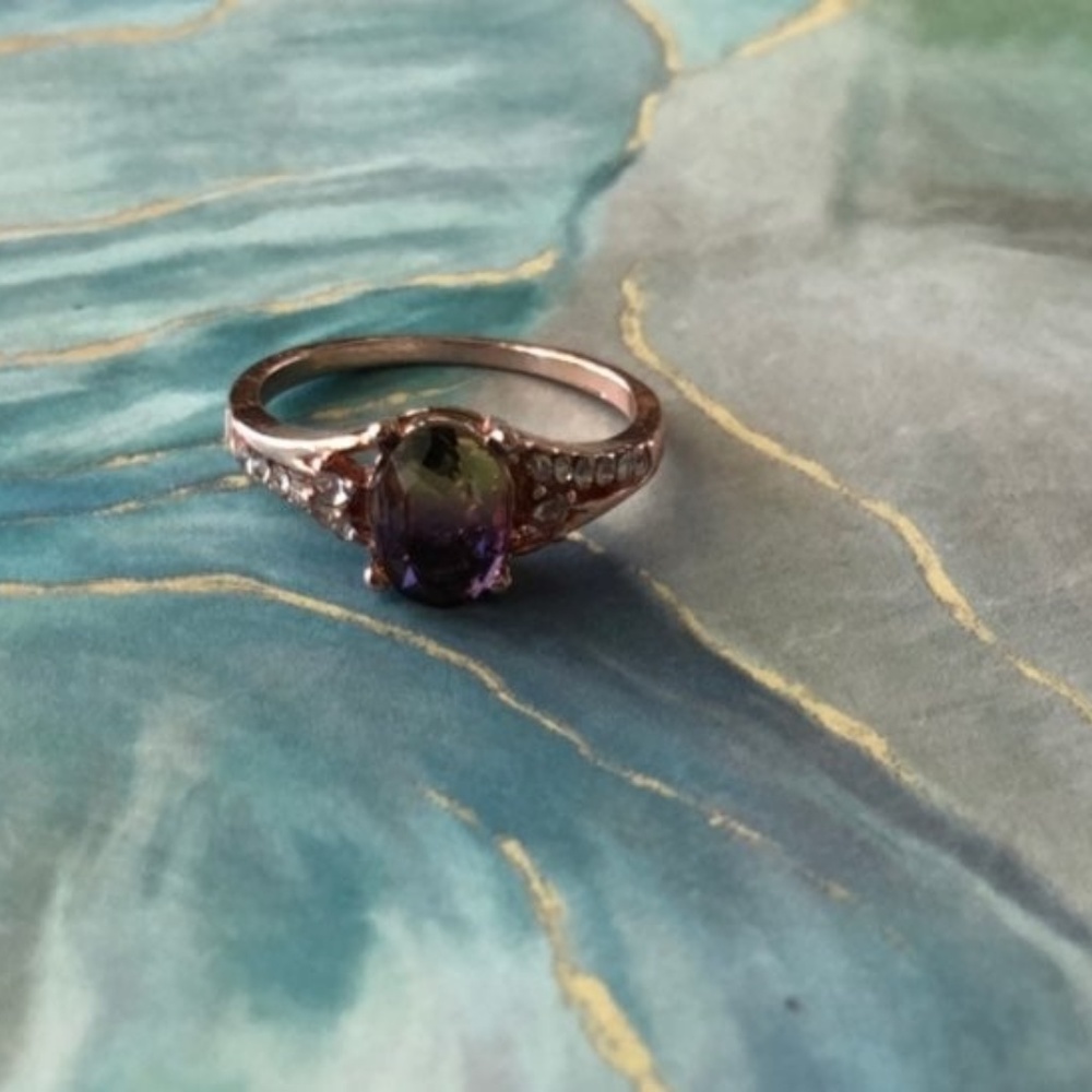 ROSE GOLD W/ AMETRINE Two/Tone COLOR RING - Picture 7 of 8